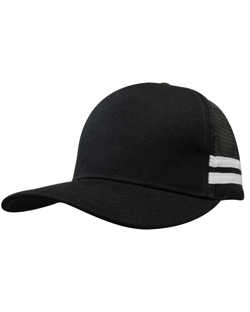 American Premium Twill & Mesh Deep Fit Trucker Cap w/ Stripes